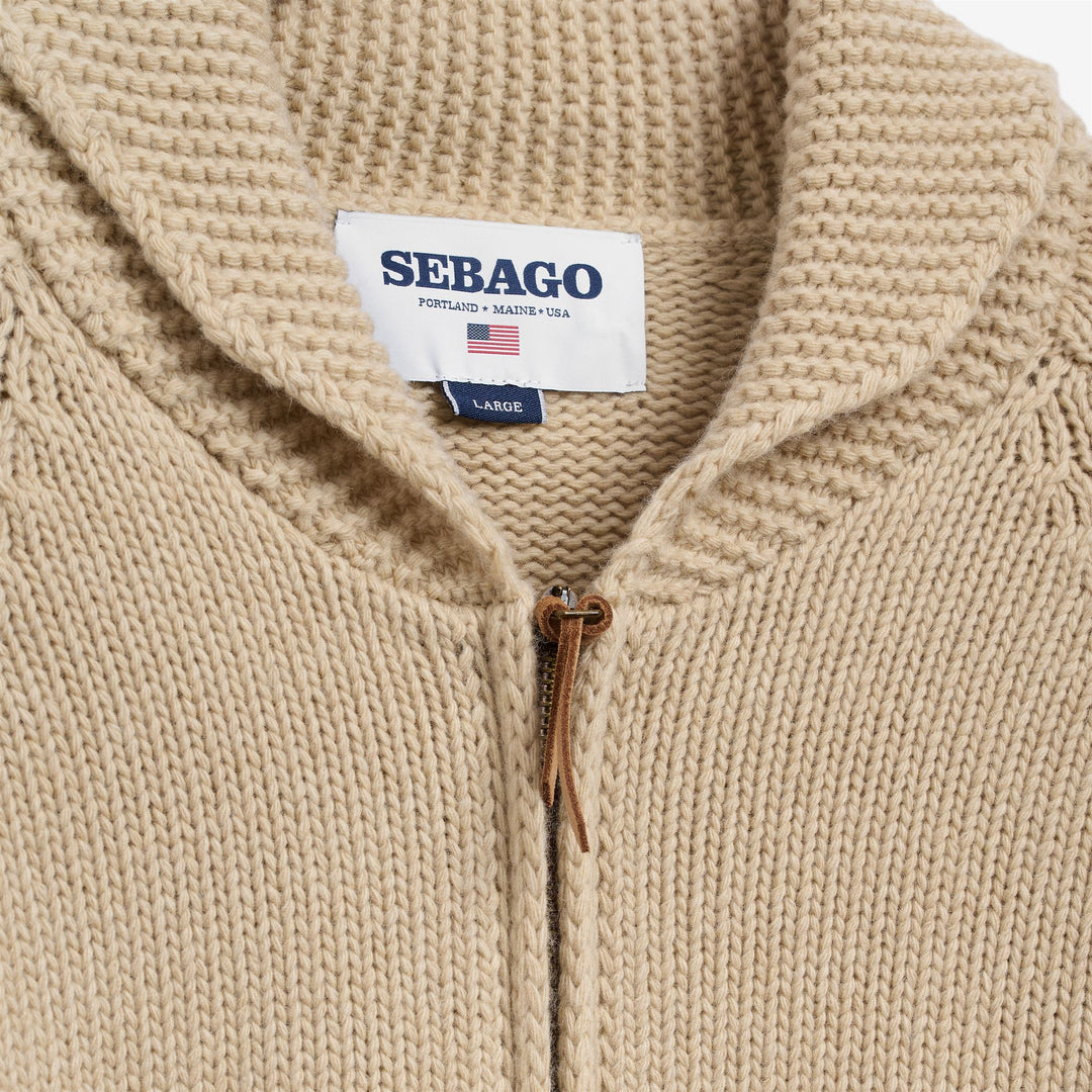 Cárdigan unisex de punto náutico beige para el tiempo libre. main