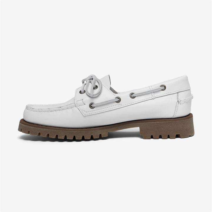 Mocassins d'extérieur blancs pour femmes, modèle Docksides, à semelle en caoutchouc 3