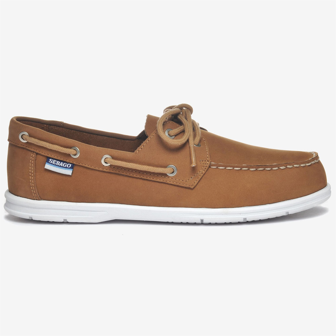 Chaussures bateau mocassins en nubuck léger beige pour homme 01