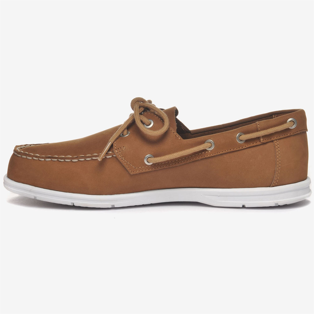 Beige leichte Nubuk-Mokassin-Bootsschuhe für Herren main