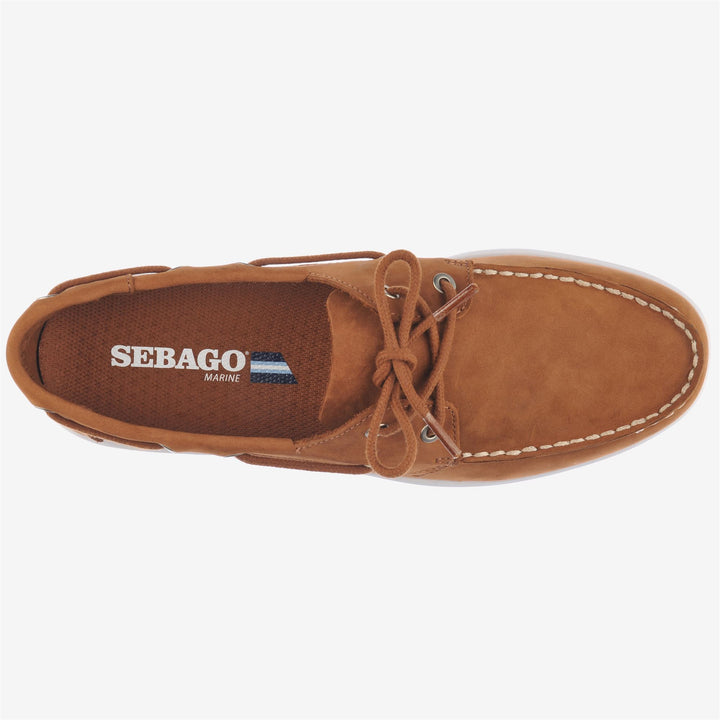 Mocassino da uomo in nabuk leggero color cognac marrone con soletta rimovibile 4