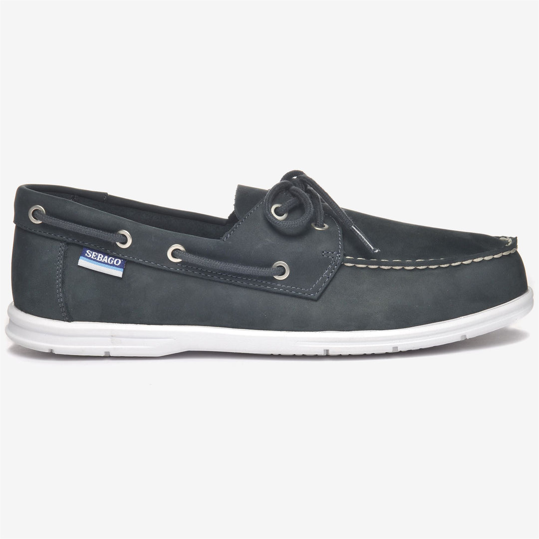 Marineblaue leichte Nubuk-Mokassins für Herren mit rutschfester Sohle 01