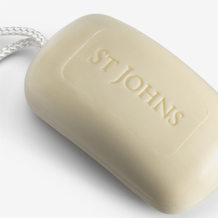 Grey Unisex Artisan Soap on a Rope with Bay Rum Scent 3