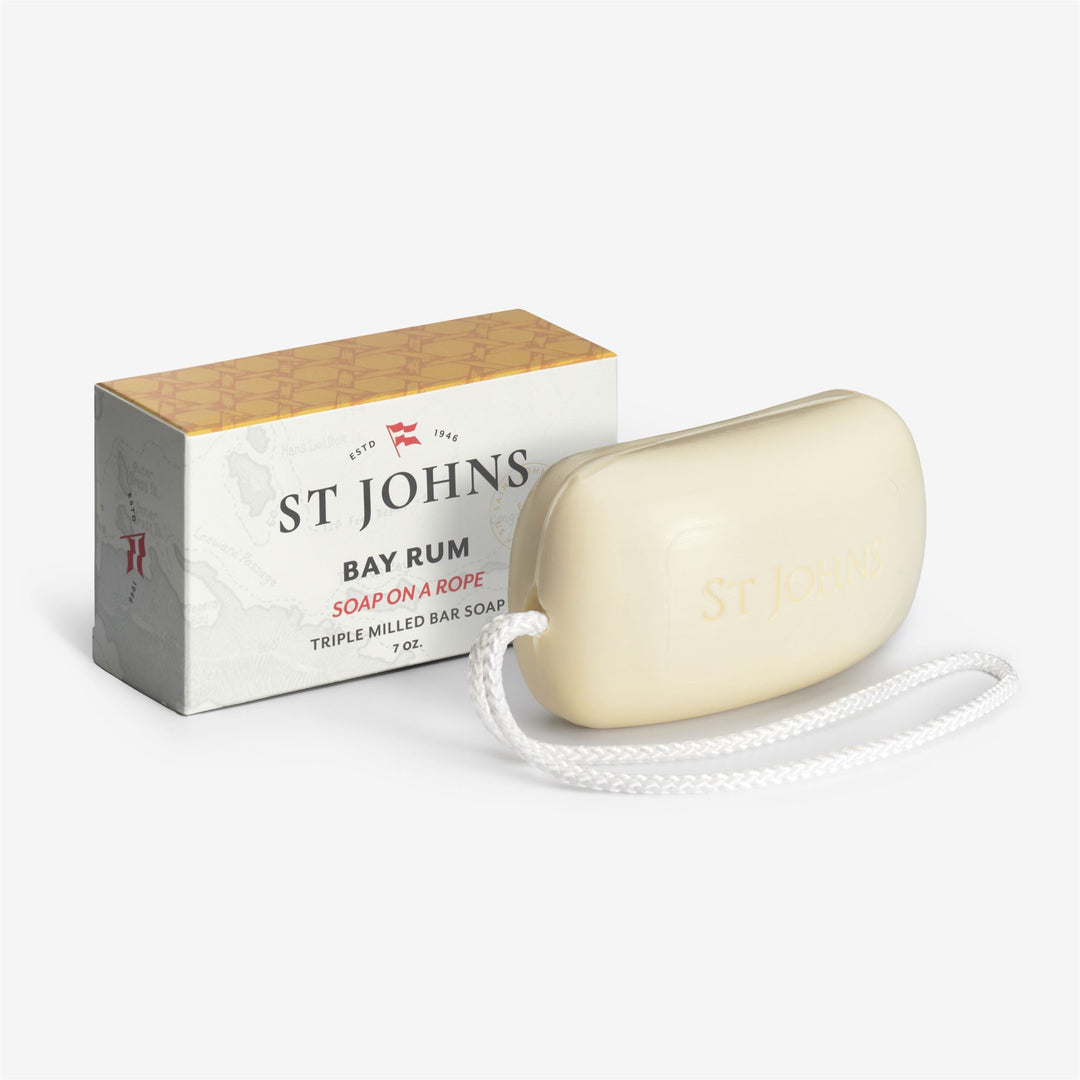 Grey Unisex Artisan Soap on a Rope with Bay Rum Scent main