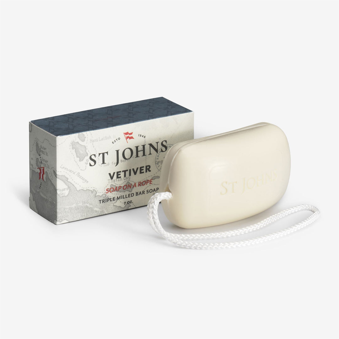 White Unisex Nautical Soap on a Rope with Vetiver Scent main