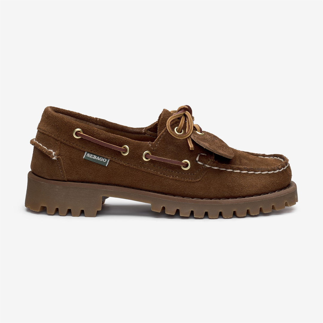 Red Women's Outdoor Moccasin Docksides with Leather Upper 01