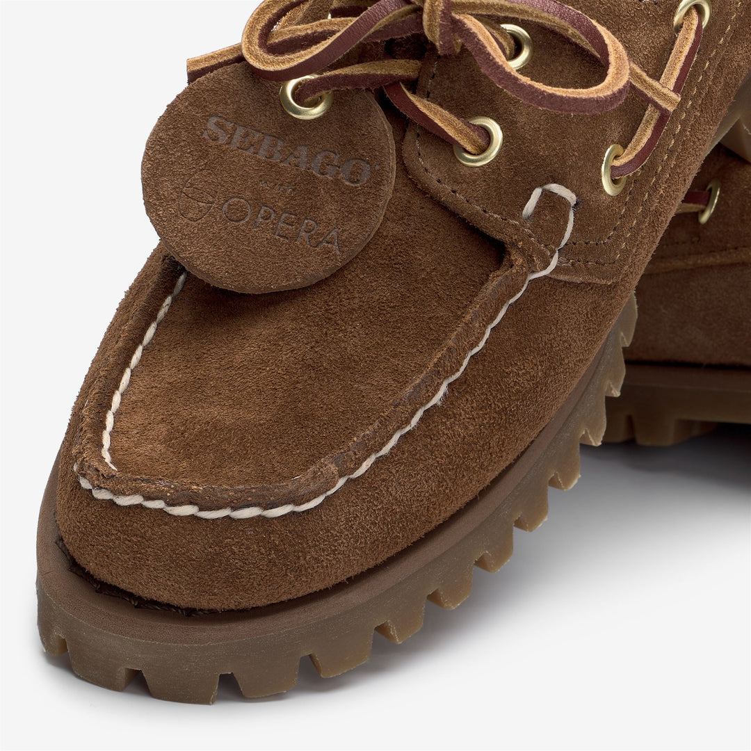 Red Women's Outdoor Moccasin Docksides with Leather Upper main