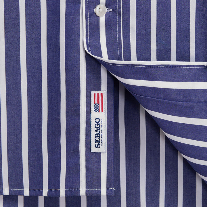 Marineblaues Unisex-Yachthemd im klassischen Stil mit Streifen 3