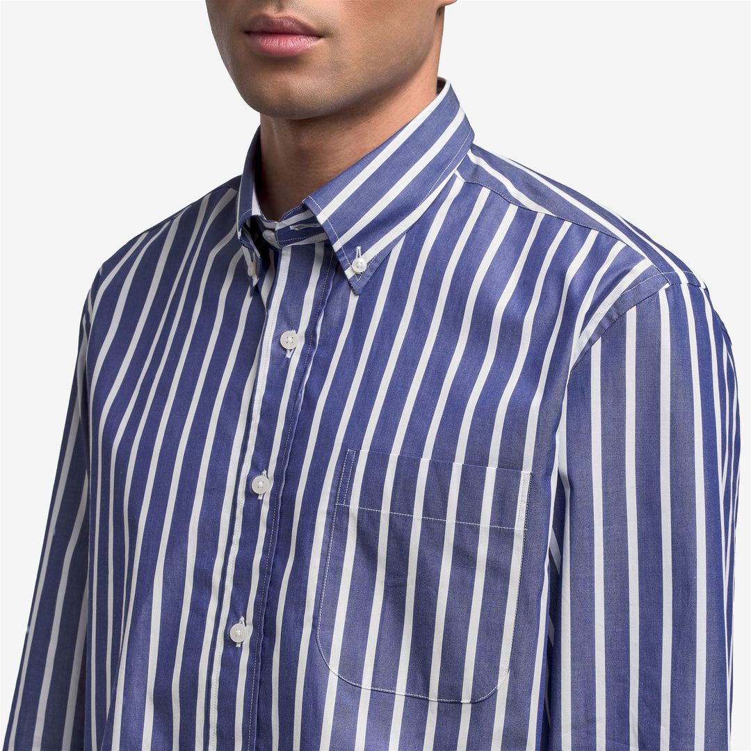 Marineblaues Unisex-Yachthemd im klassischen Stil mit Streifen main