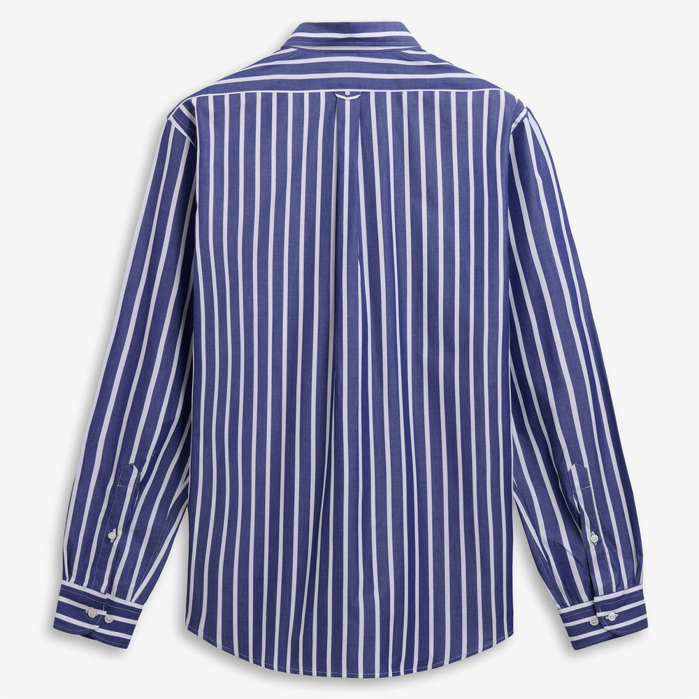 Camicia da yacht classica unisex blu navy con righe 02