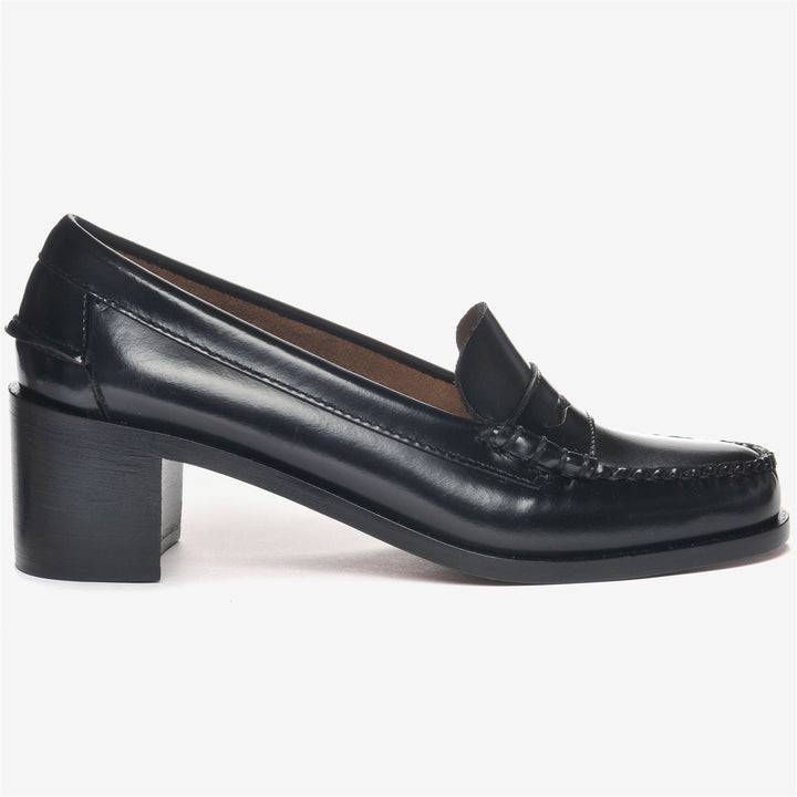 Mocassins d'affaires noirs pour femmes avec tige et semelle en cuir 1