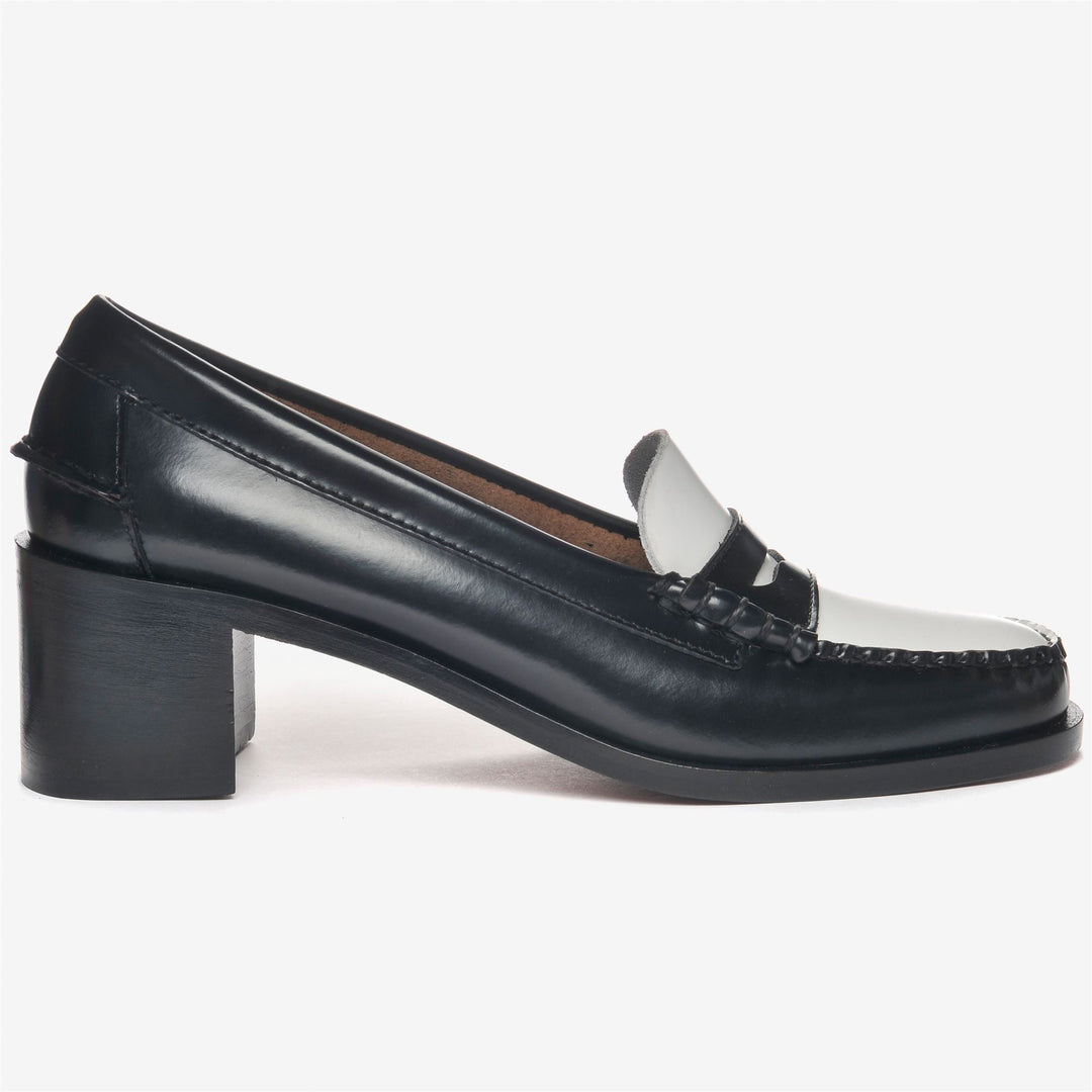 Black Women's Leather Moccasin Loafers with Low-Cut Silhouette 01