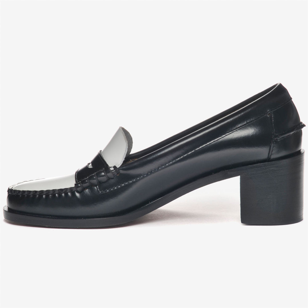 Black Women's Leather Moccasin Loafers with Low-Cut Silhouette main