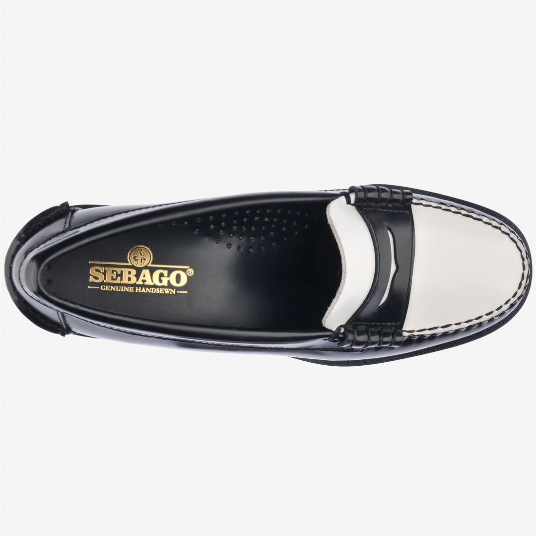 Mocassins en cuir noir pour femme avec coupe basse main