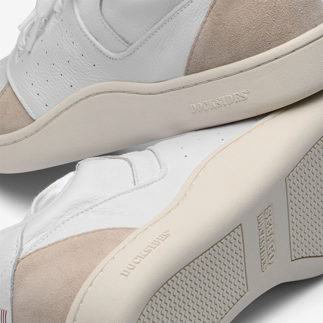 Beige-weiße Unisex Retro Yachting Sneakers mit rutschfestem Profil main