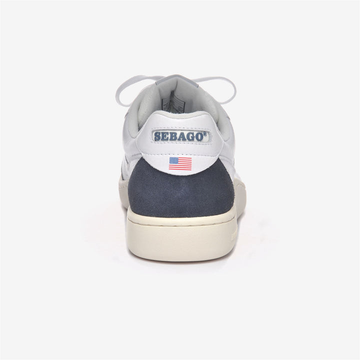 White Blue Unisex Retro Yachting Sneakers with Non-Slip Tread 5