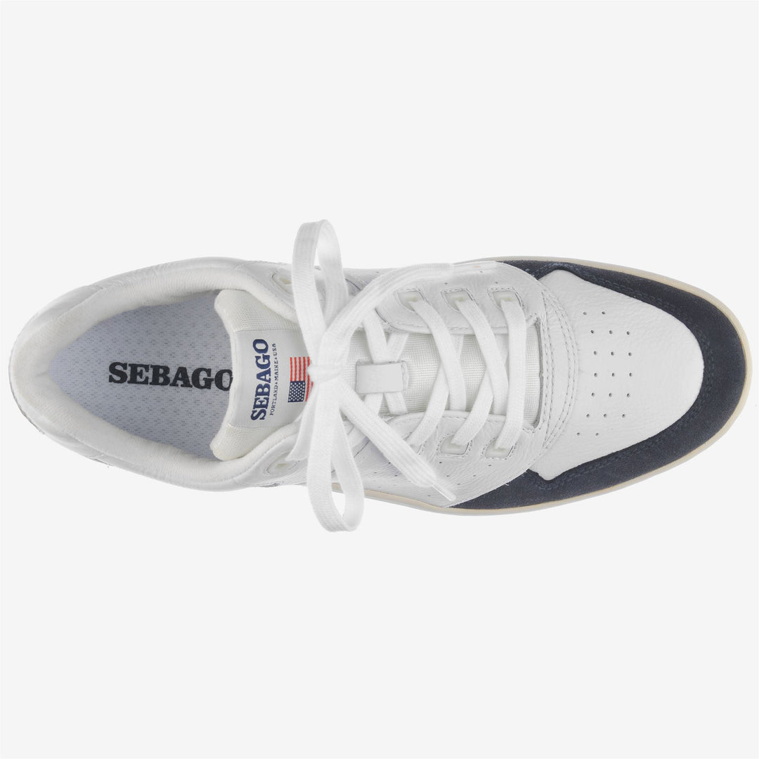 White Blue Unisex Retro Yachting Sneakers with Non-Slip Tread main
