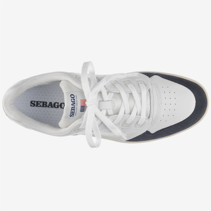 White Blue Unisex Retro Yachting Sneakers with Non-Slip Tread 4