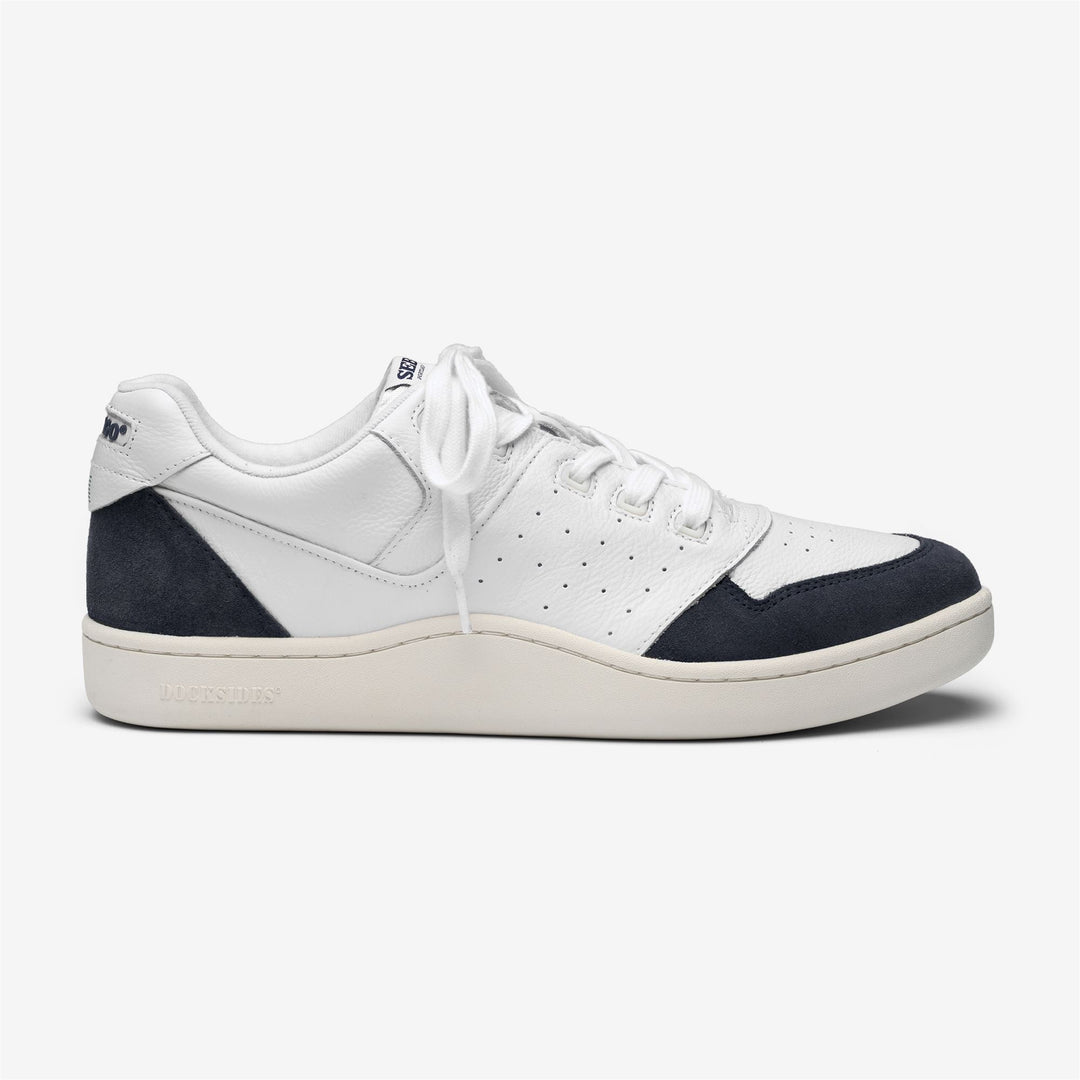 Weiß-blaue Unisex-Retro-Yachting-Sneaker mit rutschfestem Profil 01