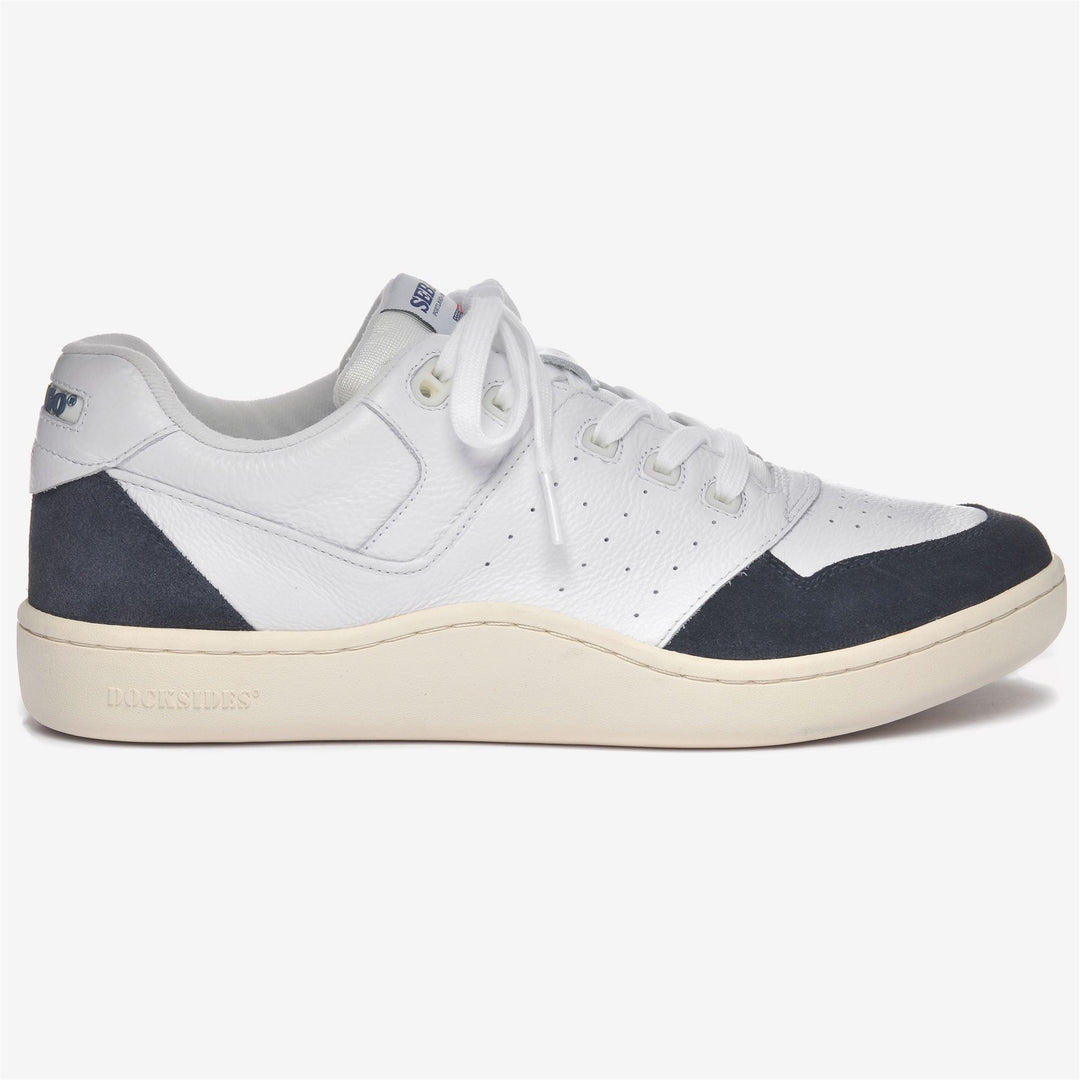 White Blue Unisex Retro Yachting Sneakers with Non-Slip Tread 01