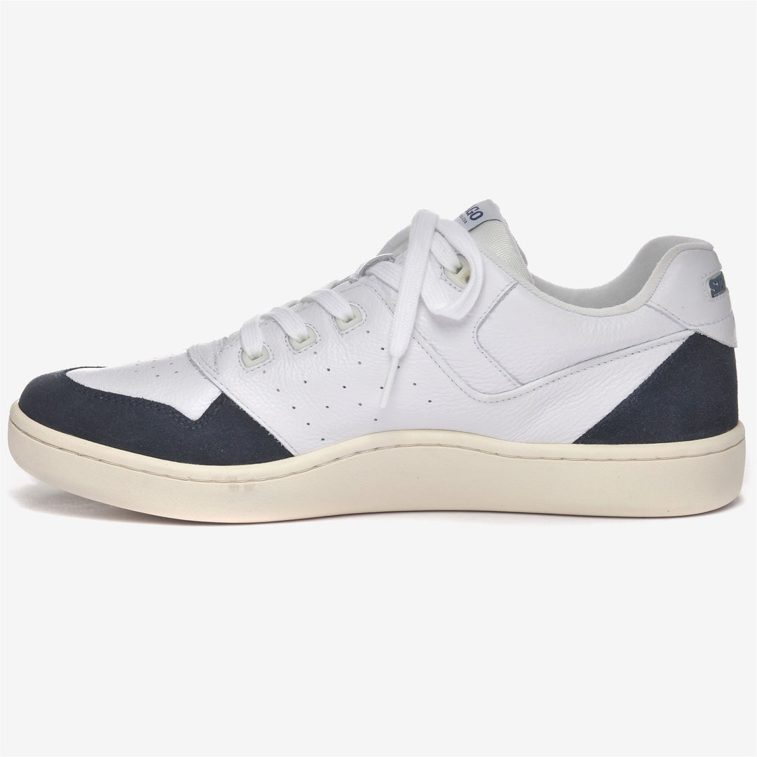White Blue Unisex Retro Yachting Sneakers with Non-Slip Tread main