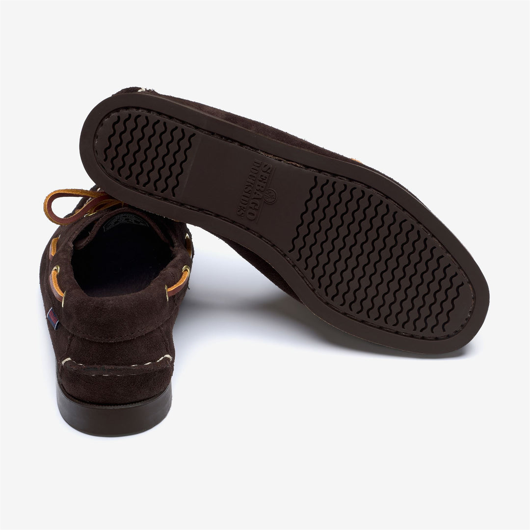 Mocassins bateau en daim marron foncé pour femmes, idéaux pour la navigation de plaisance main