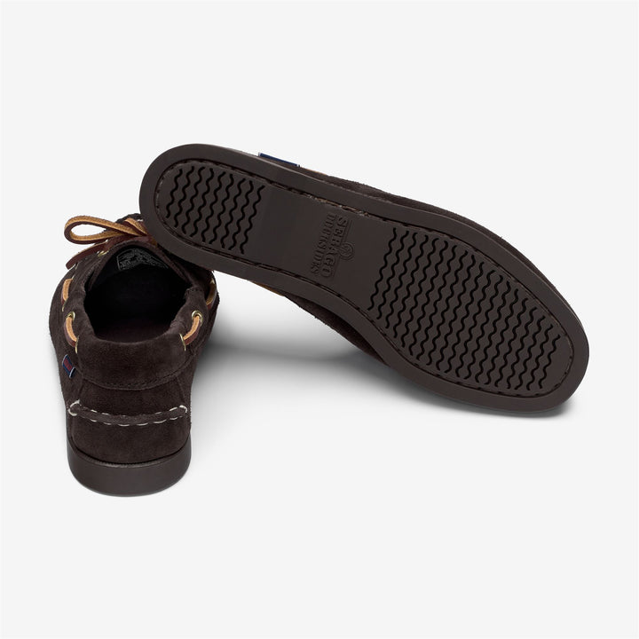 Dark Brown Women's Suede Moccasin Boat Shoes for Yachting 4