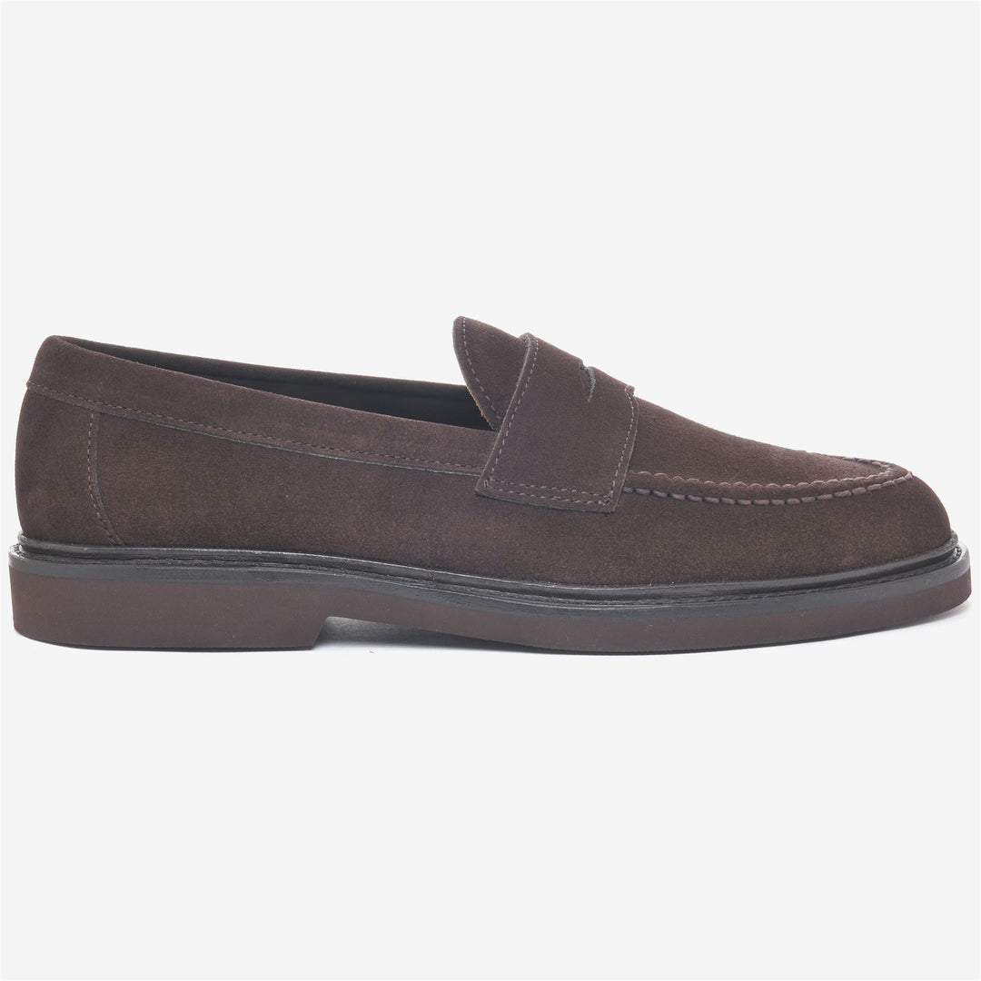 Dark Brown Men's Business Moccasins with Leather Upper 01
