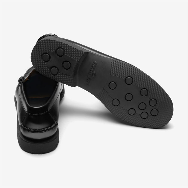 Mocassini classici in pelle nera da donna con suola in gomma 4