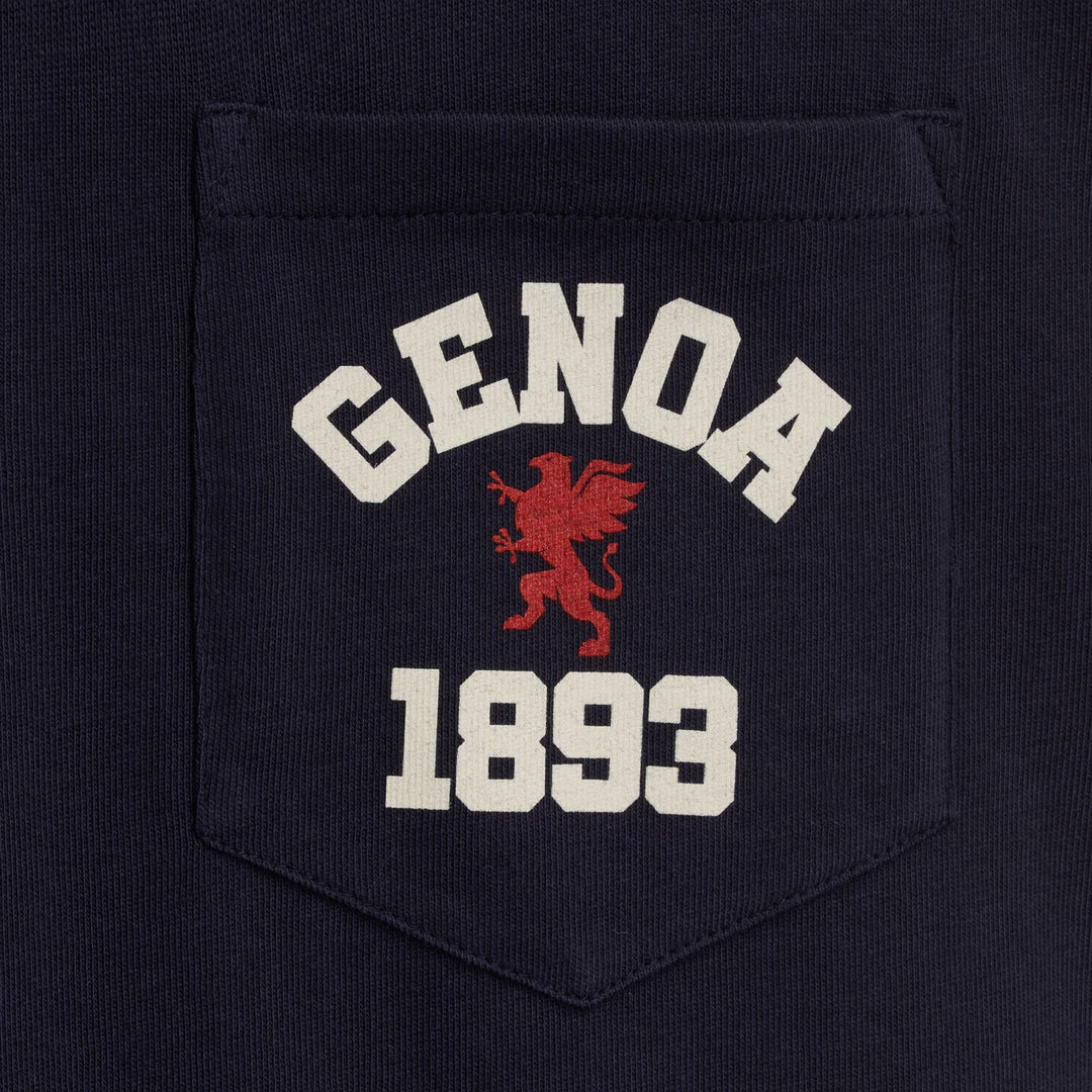 Camiseta unisex de algodón azul marino con bolsillo main