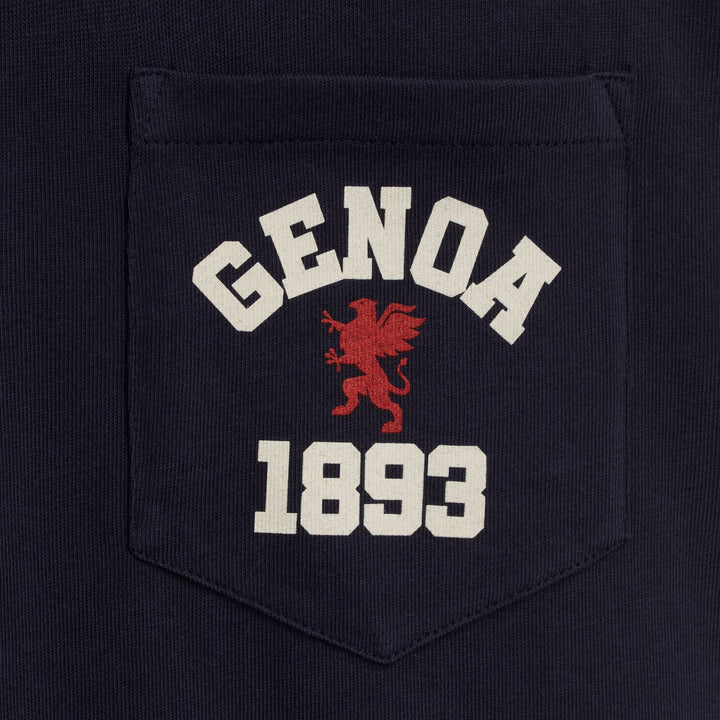 Camiseta unisex de algodón azul marino con bolsillo 3