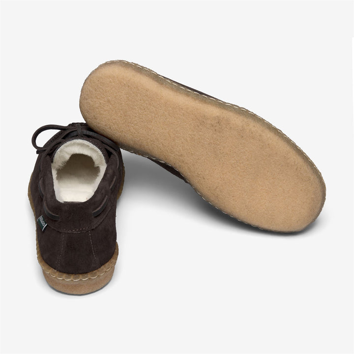 Dark Brown Women's Suede Moccasin Docksides with Faux Fur Lining 4