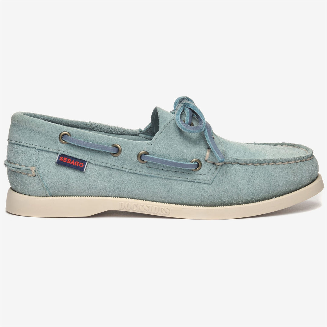 Chaussures bateau mocassins nautiques vert lichen pour femme 01