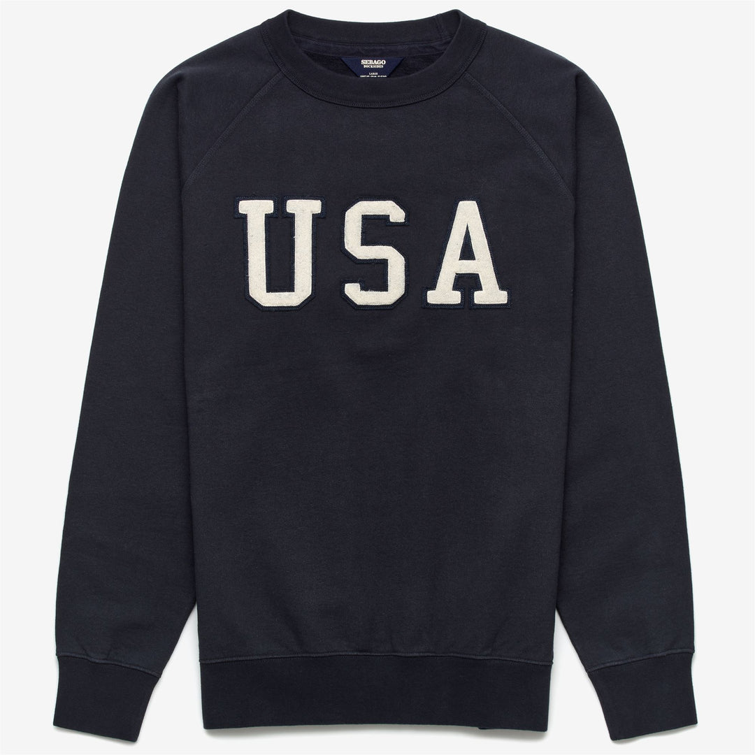 Marine Blue Unisex Yachting Fleece Jumper with Vintage American Style 01