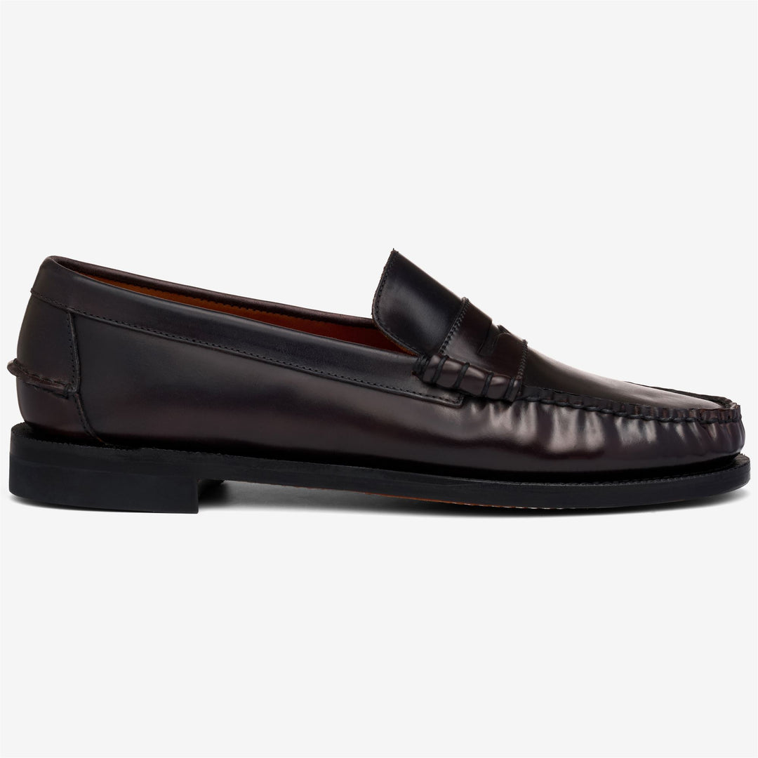 Mocasines de negocios negros para hombre en piel cordobesa con acabado concha 01