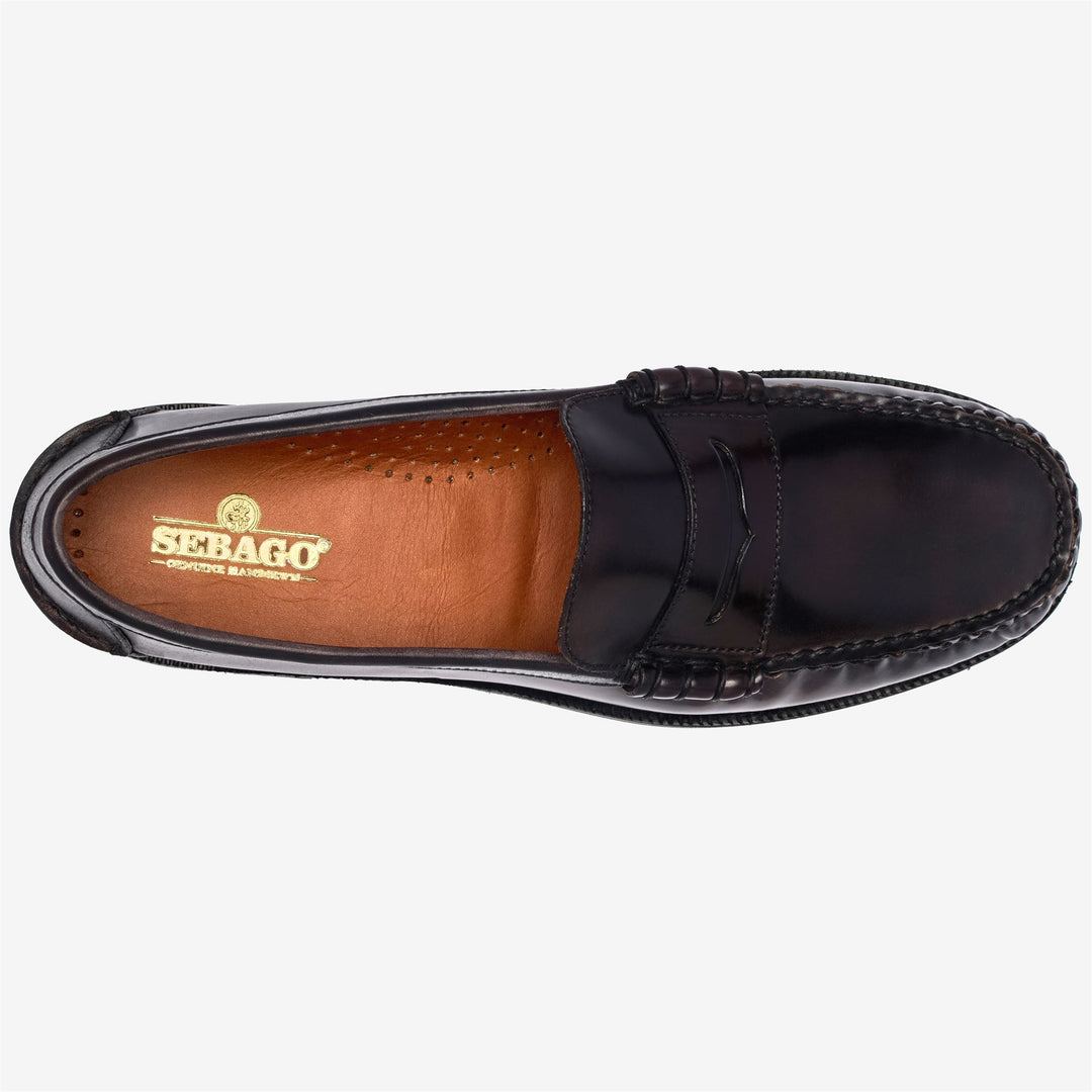 Black Men's Business Moccasin Loafers in Shell Cordovan Leather main