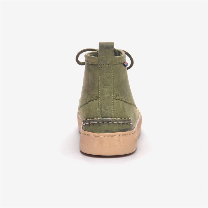 Mocassini da Yachting Uomo Verde Militare a Taglio Medio in Pelle 5