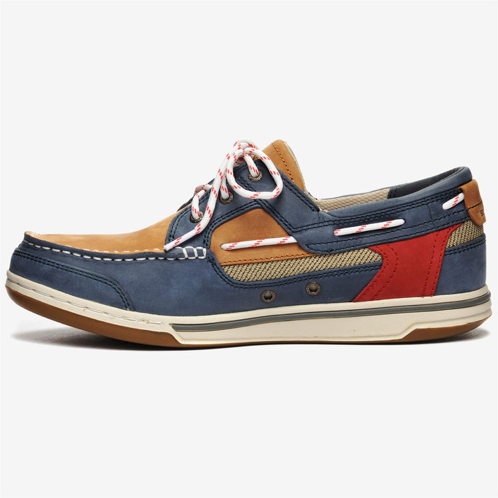 Marineblaue Segel-Mokassins für Herren mit niedrigem Schnitt und Obermaterial aus Leder 3