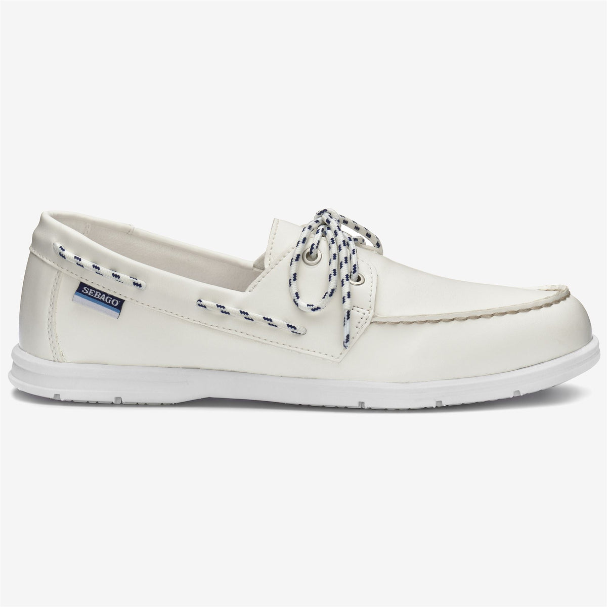 White Men's Synthetic Leather Boat Shoe