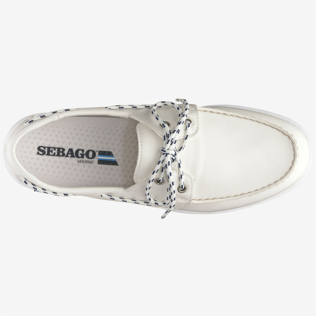 Grey White Men's Yachting Moccasin Boat Shoes with Synthetic Upper main