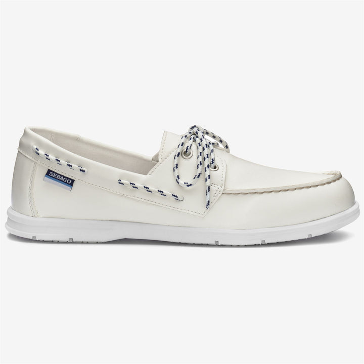 Grey White Men's Yachting Moccasin Boat Shoes with Synthetic Upper 1