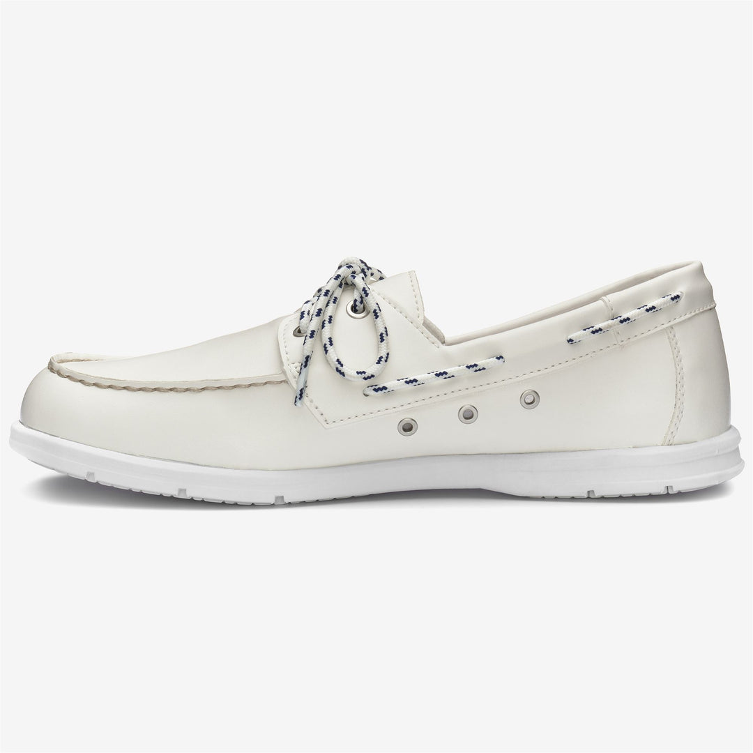 Grey White Men's Yachting Moccasin Boat Shoes with Synthetic Upper main
