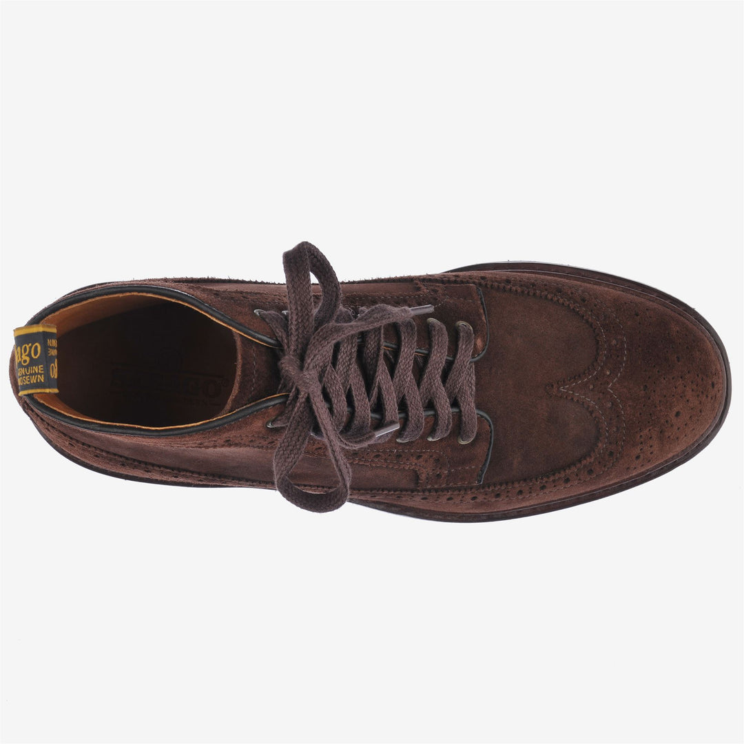 Dark Brown Men's Suede Laced Ankle Boots for Business Wear main