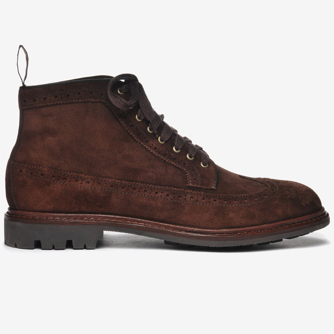 Stivaletti alla Caviglia in Suede Marrone Scuro Uomo per Business 01