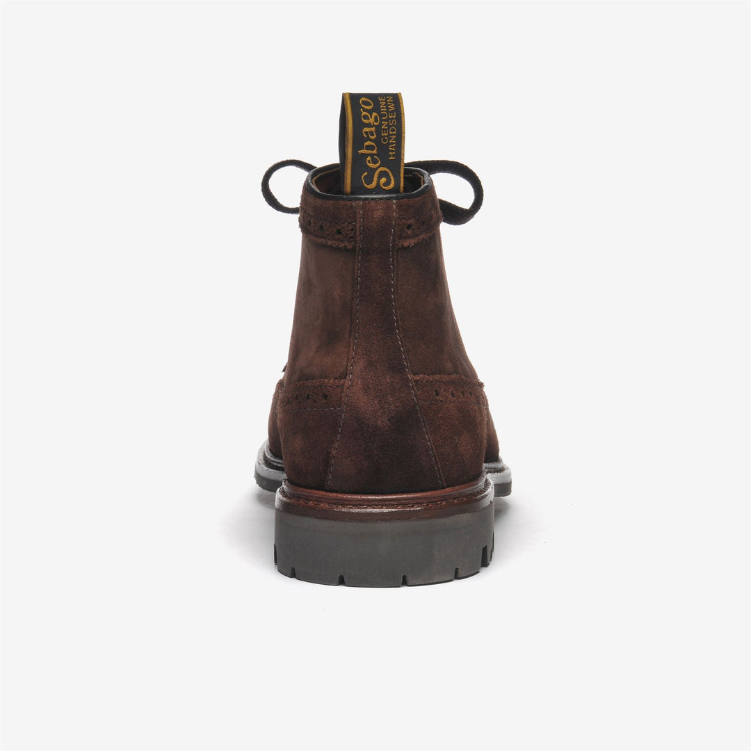 Dark Brown Men's Suede Laced Ankle Boots for Business Wear main