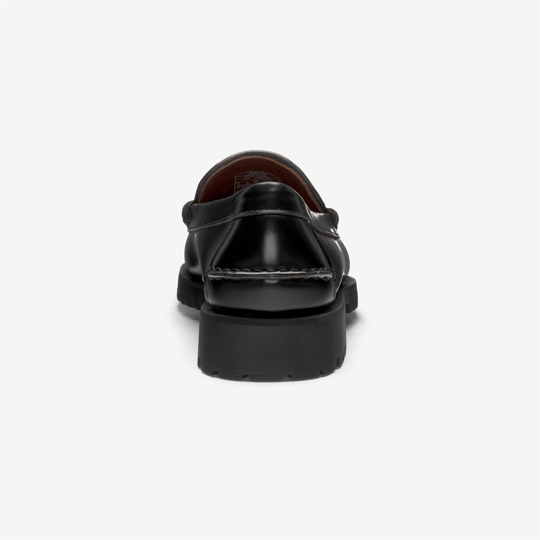 Black Men's Leather Moccasin Loafers with Weather Resistance main