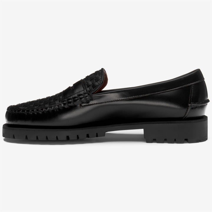 Black Men's Leather Moccasin Loafers with Weather Resistance 3