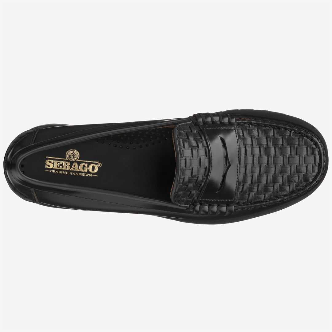 Black Men's Leather Moccasin Loafers with Weather Resistance main