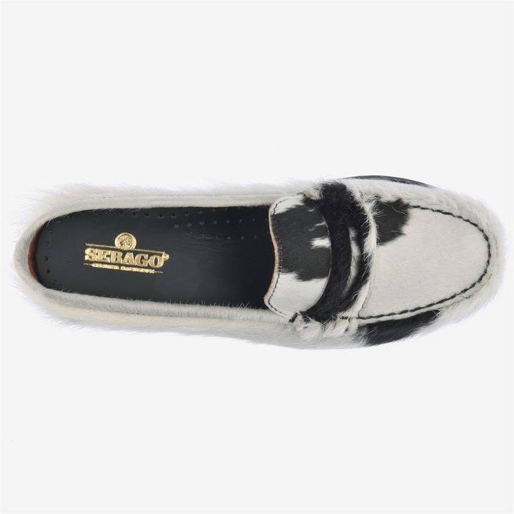 Brown White Women's Fashion Slip-On Moccasins with Cow-Print Leather 4