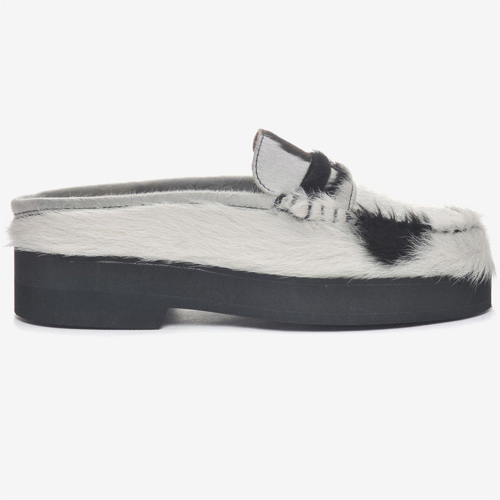 Brown White Women's Fashion Slip-On Moccasins with Cow-Print Leather 1